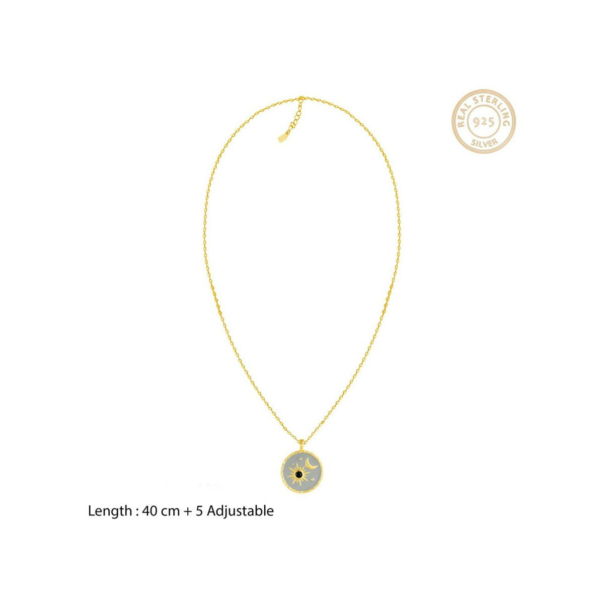 Sun & Moon Gold Necklace by Ananda Soul – Lore