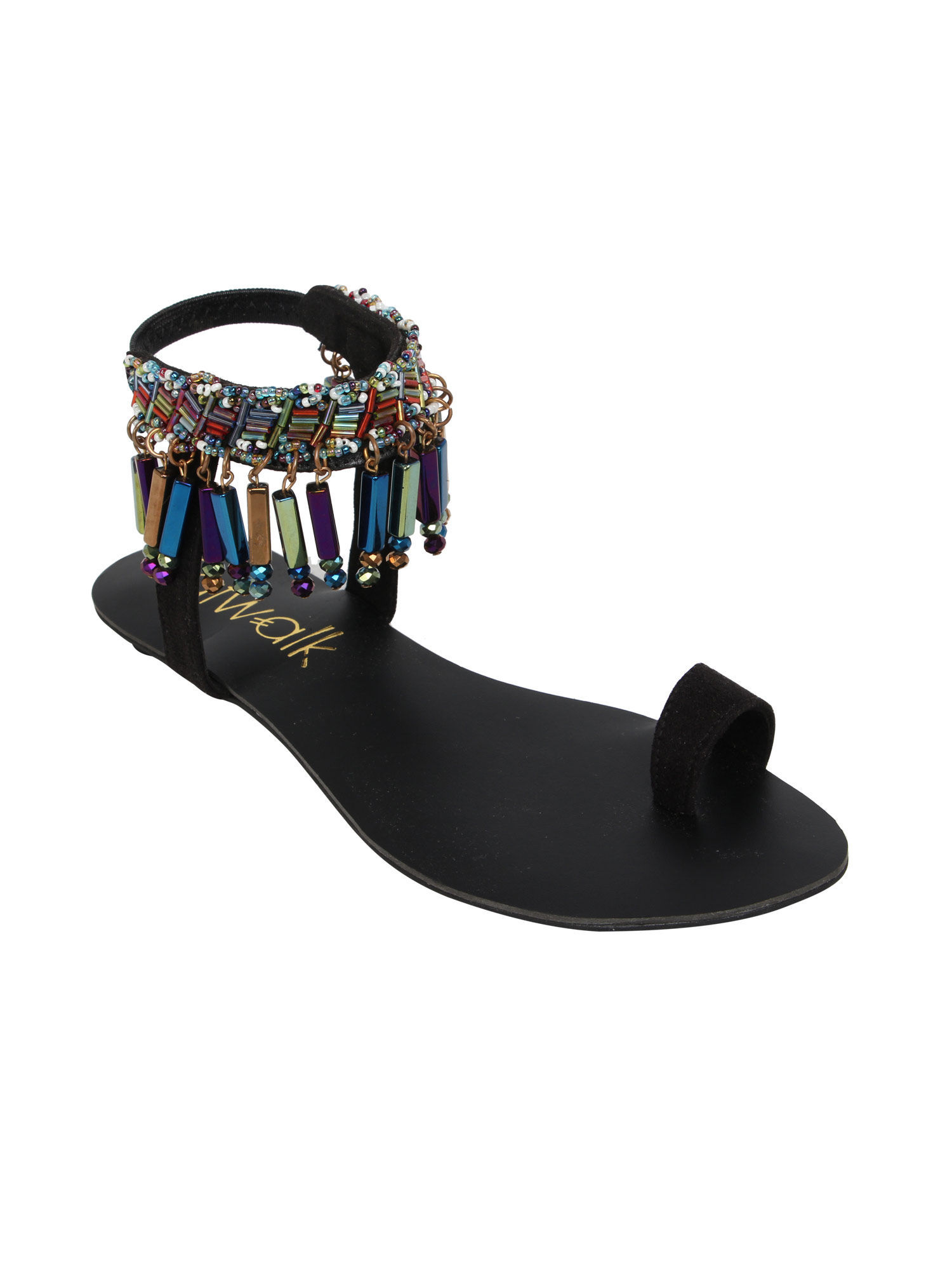 Lunar Shoes | Larisa Gemstone Sandal | Womens Black Sandals | Comfort