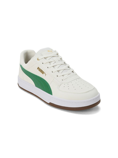 Puma White/Green Caven Lace-up Trainer