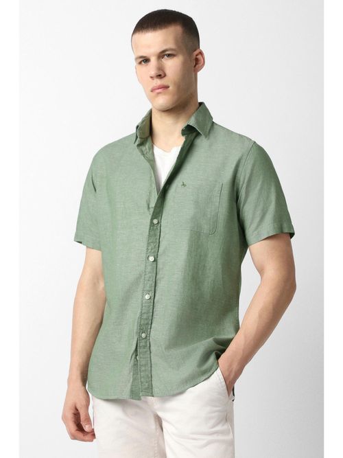 green emerald velvet dress Slim Fit Performance Knit Short Sleeve Match Print Button Up Shirt Large / Green Bay main image 1