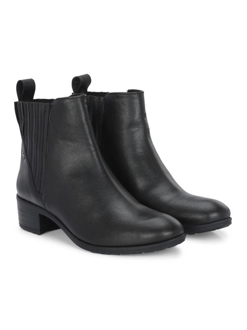 Delize Womens Solid Black Ankle Boots (UK 3)