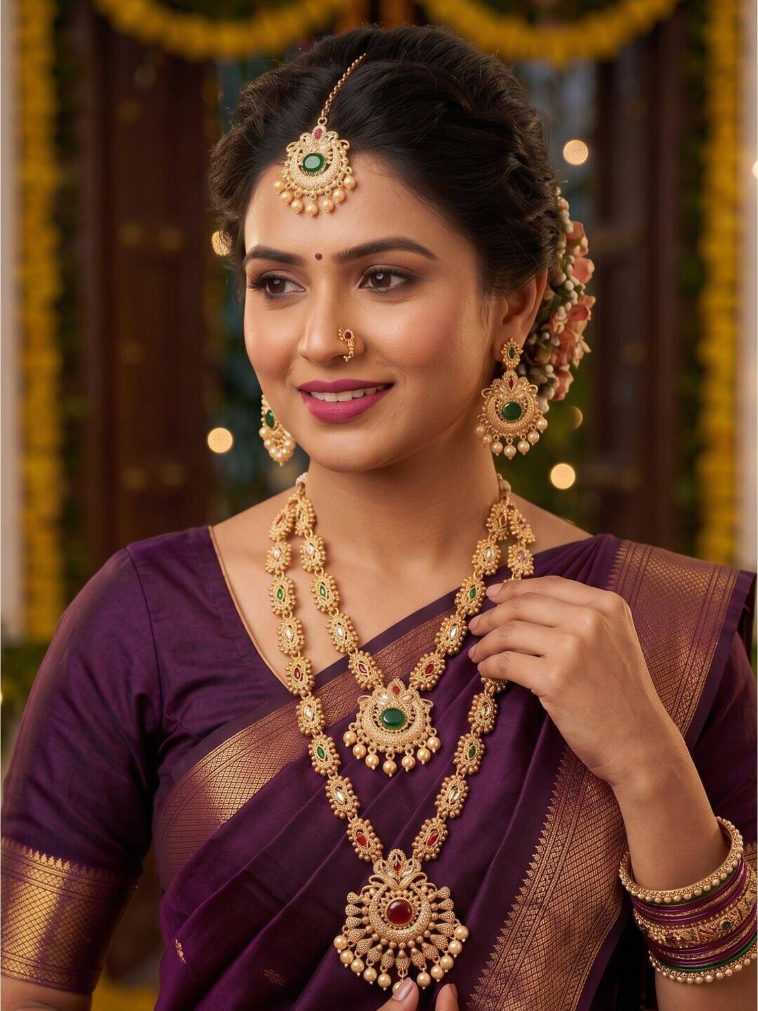 NUI Womens Gold Plated Jewellery Set