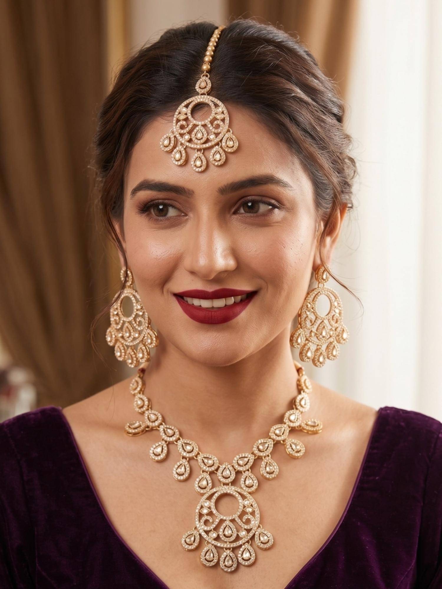 NUI Womens Gold Plated Jewellery Set