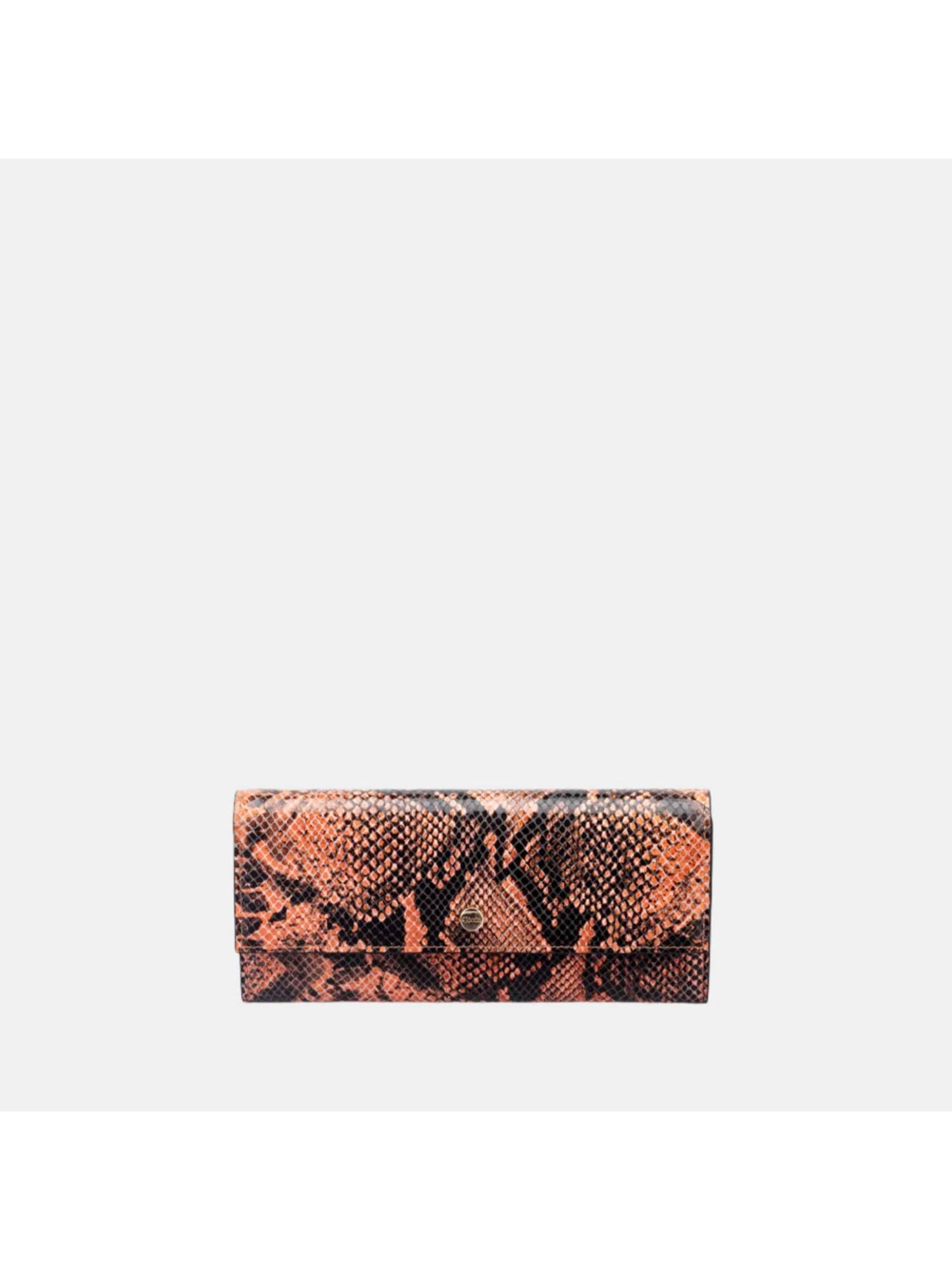 Buy Gioia Faux Python Snap Button Wallet Orange Online