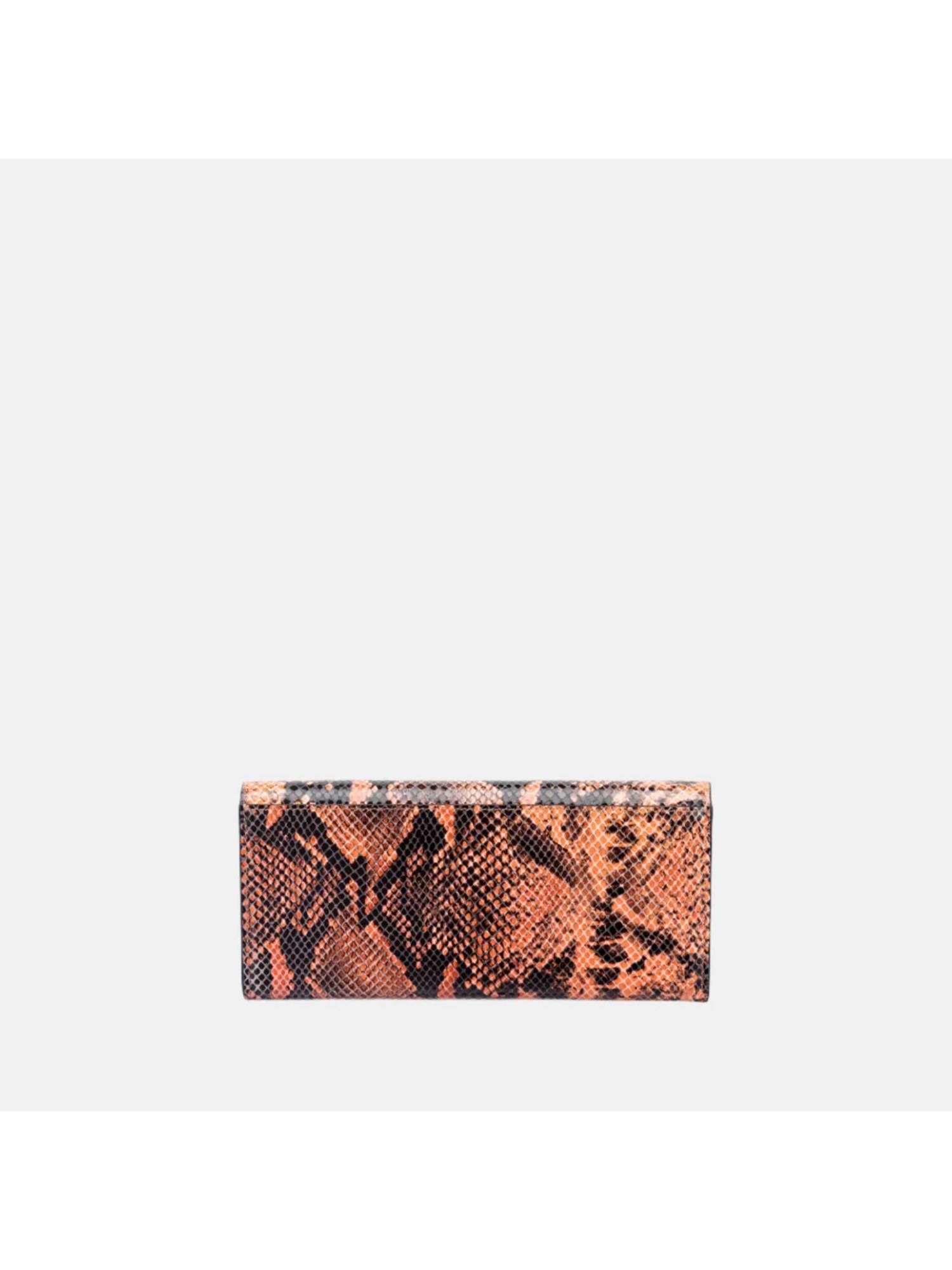 Buy Gioia Faux Python Snap Button Wallet Orange Online