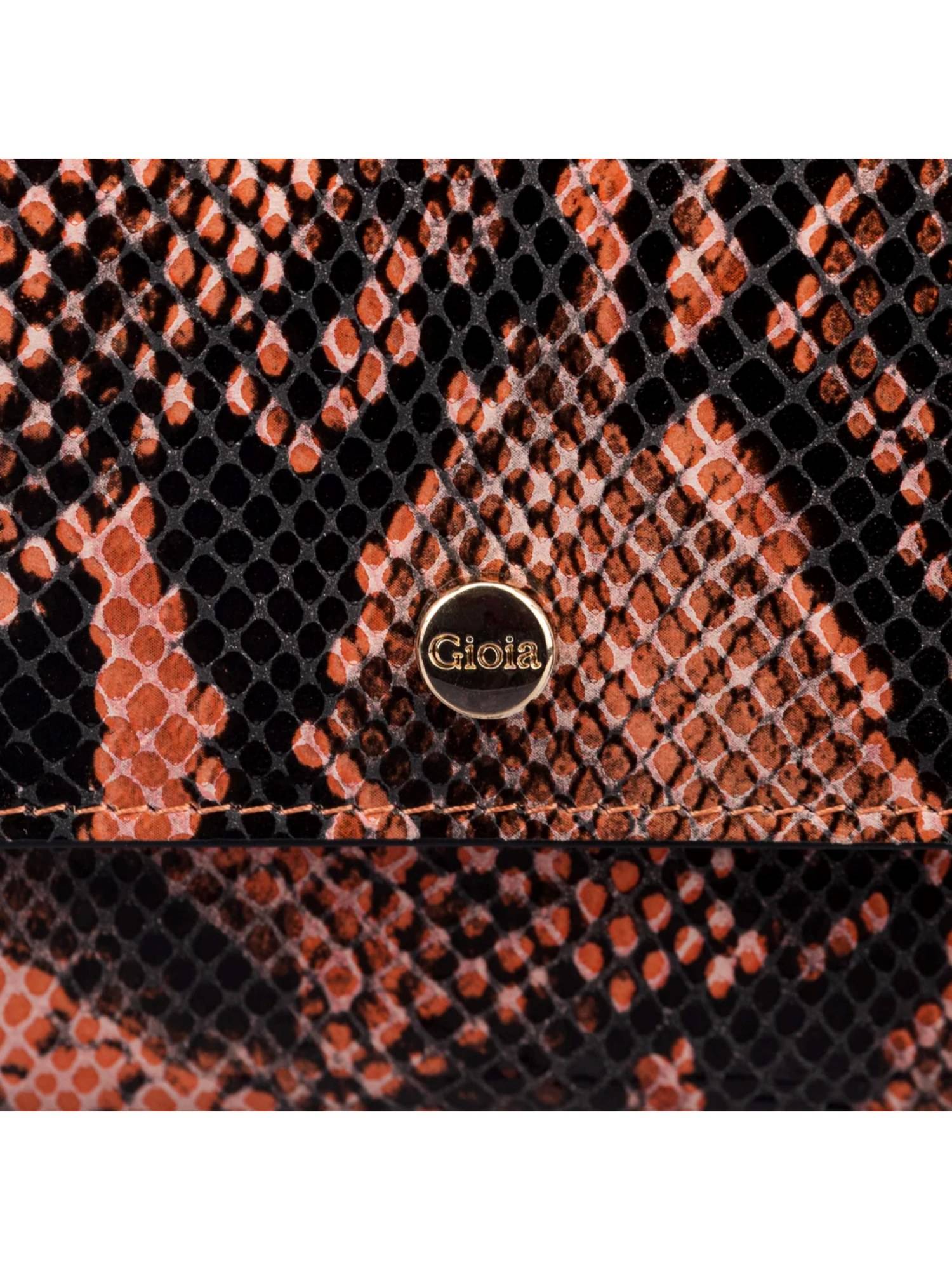 Buy Gioia Faux Python Snap Button Wallet Orange Online