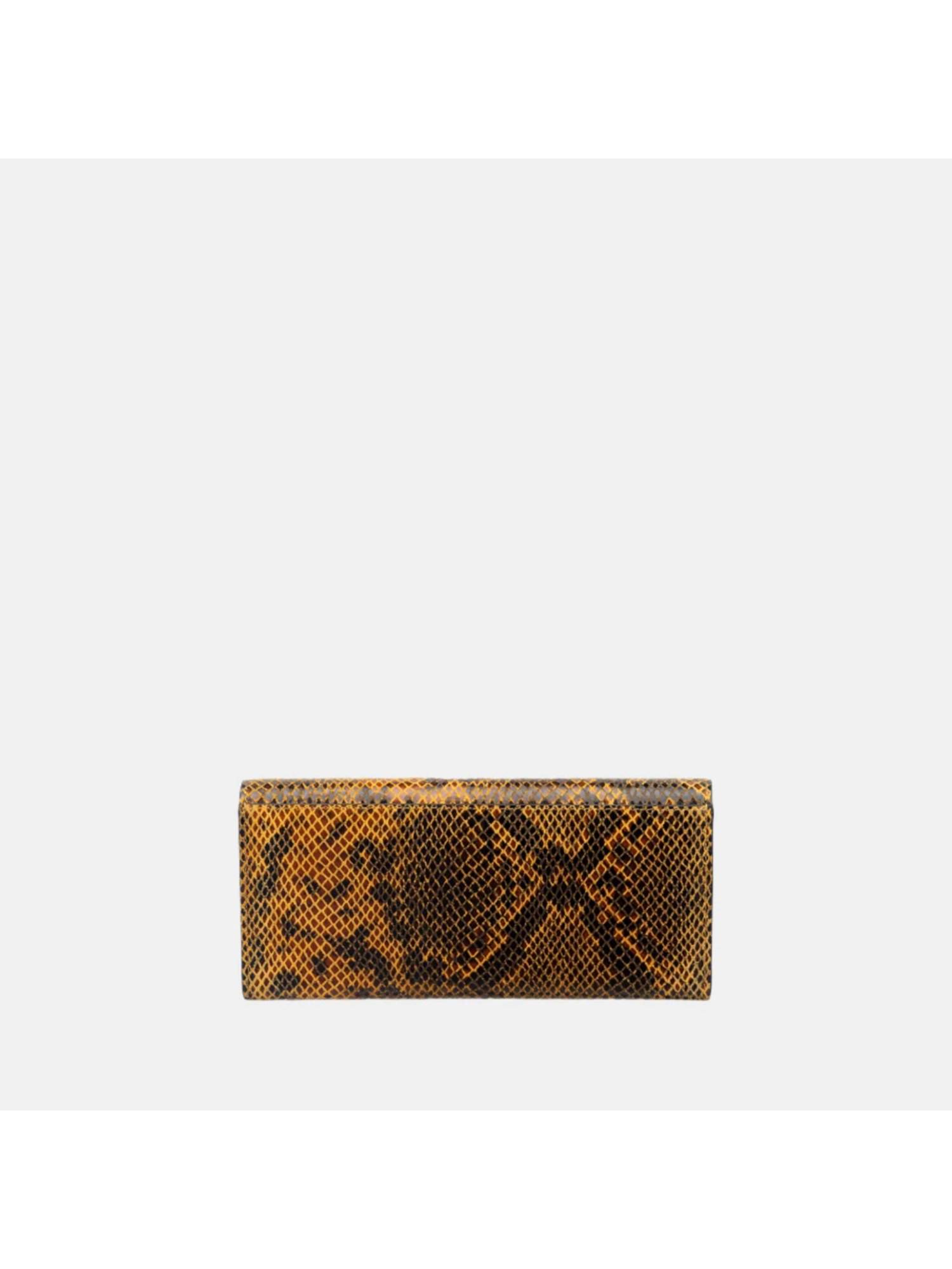 Buy Gioia Faux Python Snap Button Wallet Yellow Online