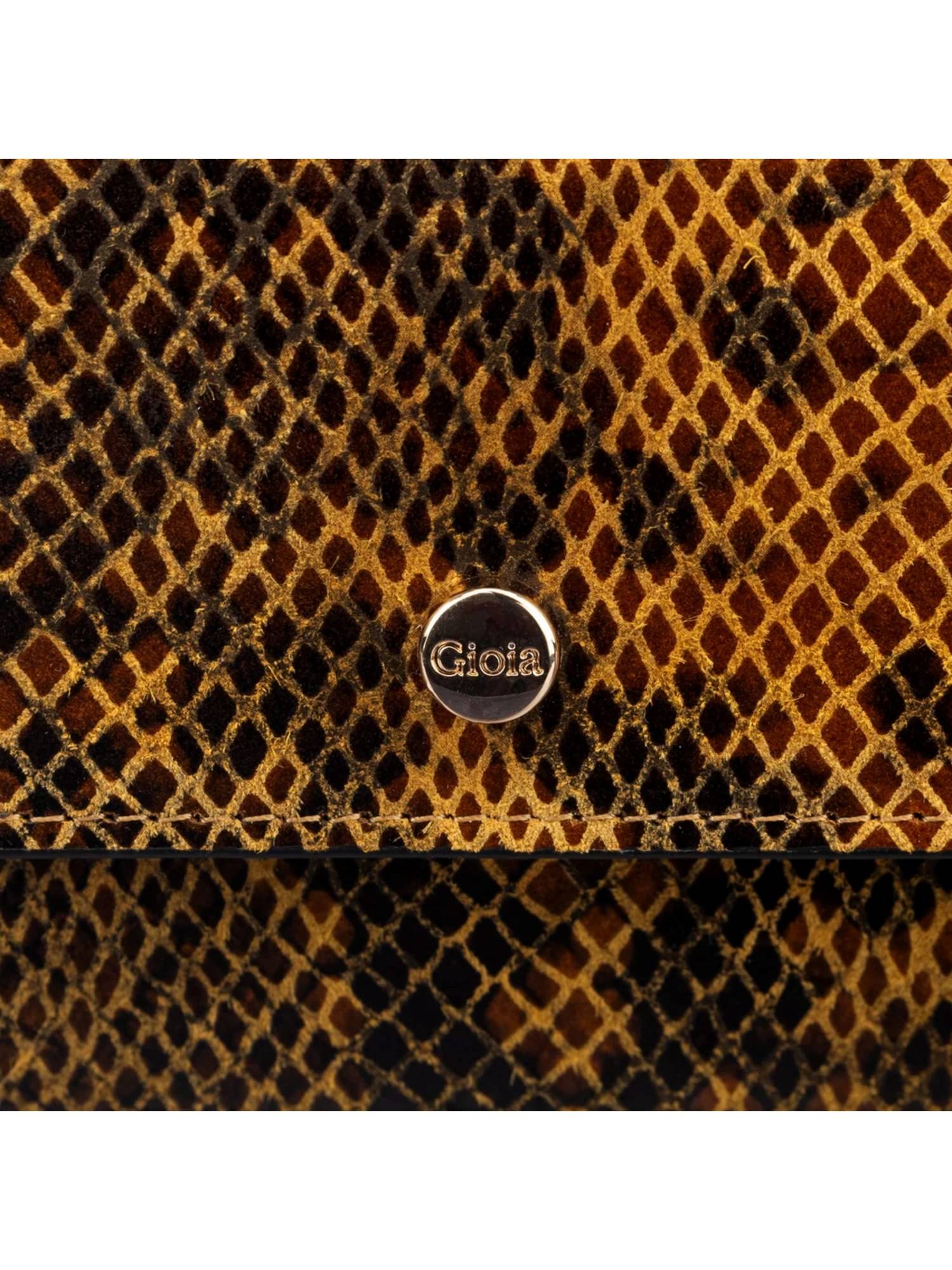 Buy Gioia Faux Python Snap Button Wallet Yellow Online