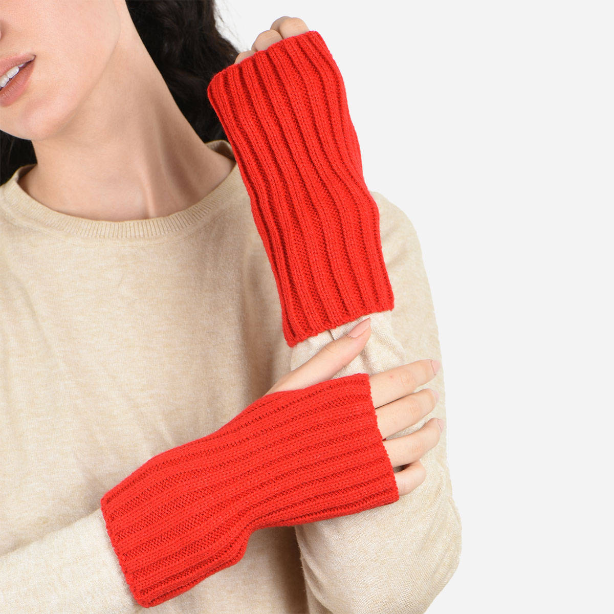 ToniQ Red Special Seasonal Wear Synthetic Wool Glove For Women Pack of 2