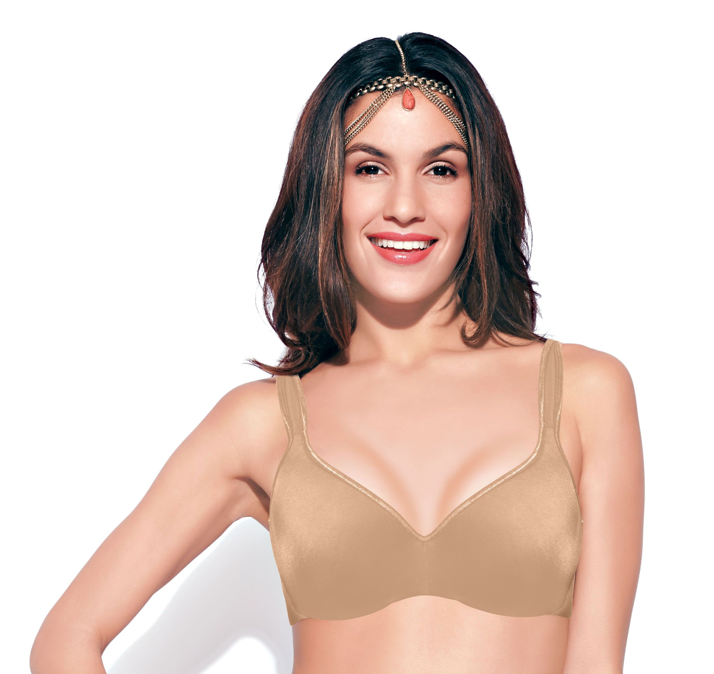 Buy Enamor Single Layered Non-Wired Medium T-Shirt Bra - Nude at Rs.1499  online