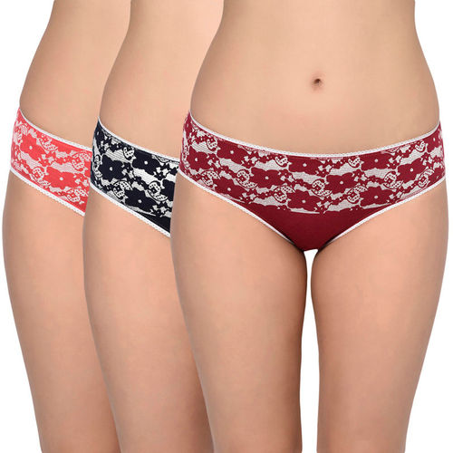 Buy Navy/Cream Floral Print High Leg Cotton and Lace Knickers 4 Pack from  Next USA