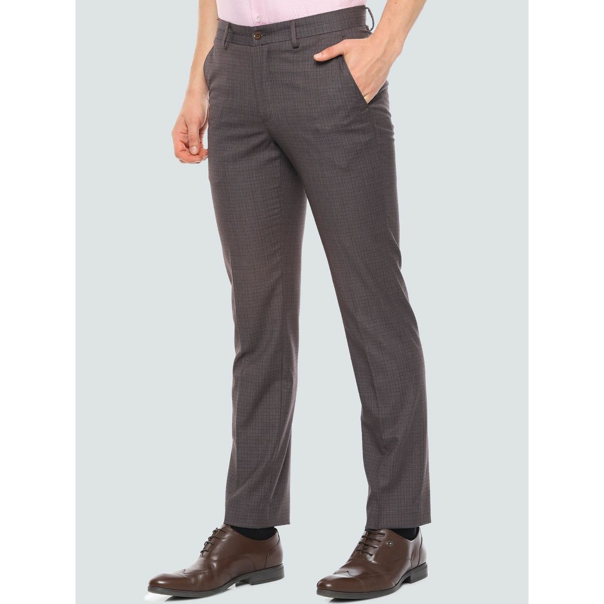 Buy Louis Philippe Men Checked Slim Fit Trousers - Trousers for Men  21448718 | Myntra