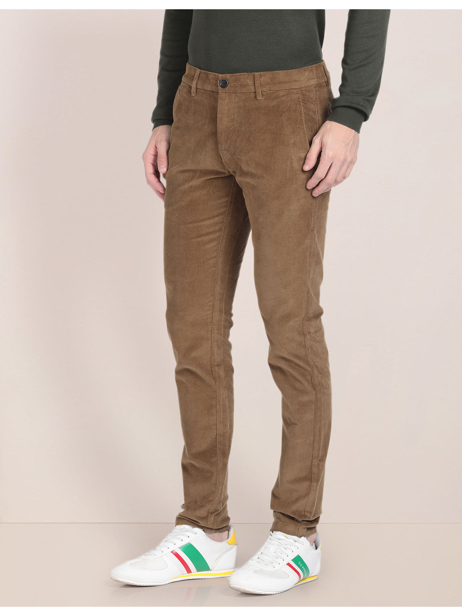 Buy U.S. POLO ASSN. Mid Rise Twill Casual Trousers online