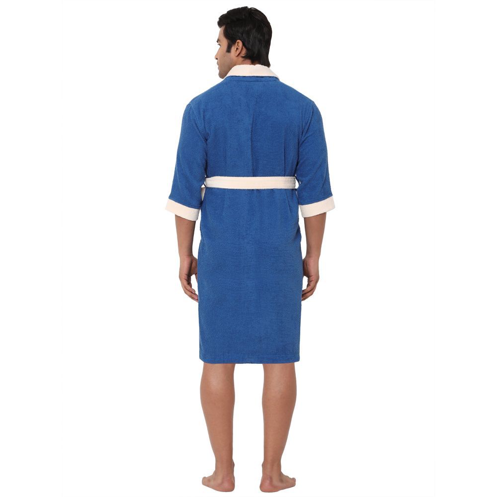 Spaces Cloudz Cotton Blue Solid 300 Gsm 1 Bath Robe Buy Spaces Cloudz