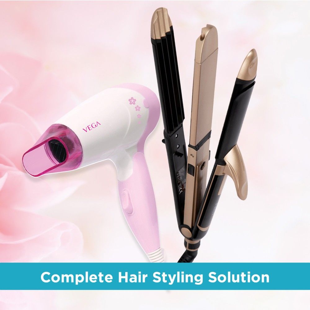 VEGA Ultimate Hair Styling Set, 3 In 1 Hair Styler & Dryer Combo Pack
