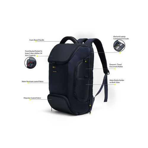 Travel Blue Pro Nxt Unisex Laptop Bag With Luggage Sleeve 24 Litres  Navy (M)