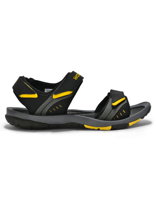 WOODLAND Mens Black Sports Sandals