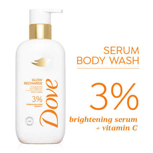 Dove Glow Recharge Exfoliating Serum Body Wash with 3% Brightening Serum  Vitamin C