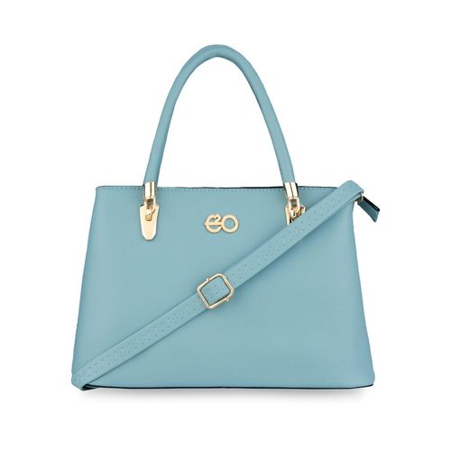 Buy E2O Bags Classy Solid Blue With Metal Detailing Satchel