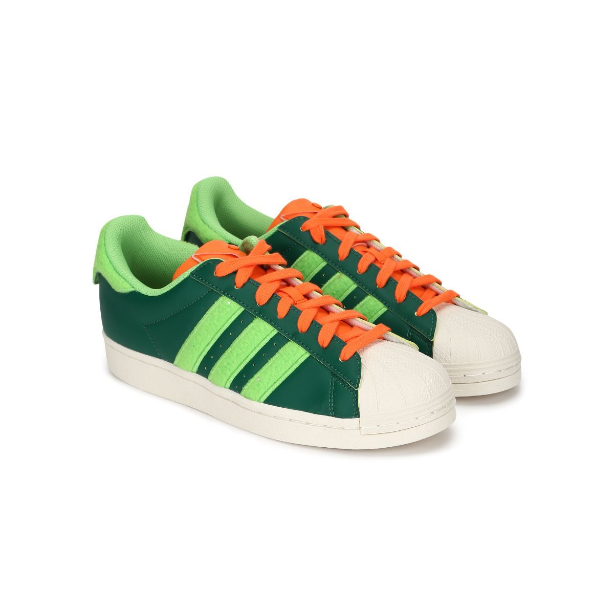 Adidas originals superstar outlet green and orange