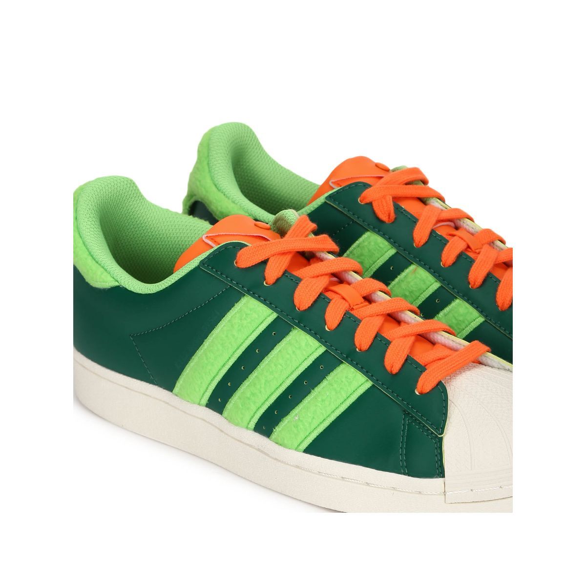 Adidas originals superstar on sale green and orange