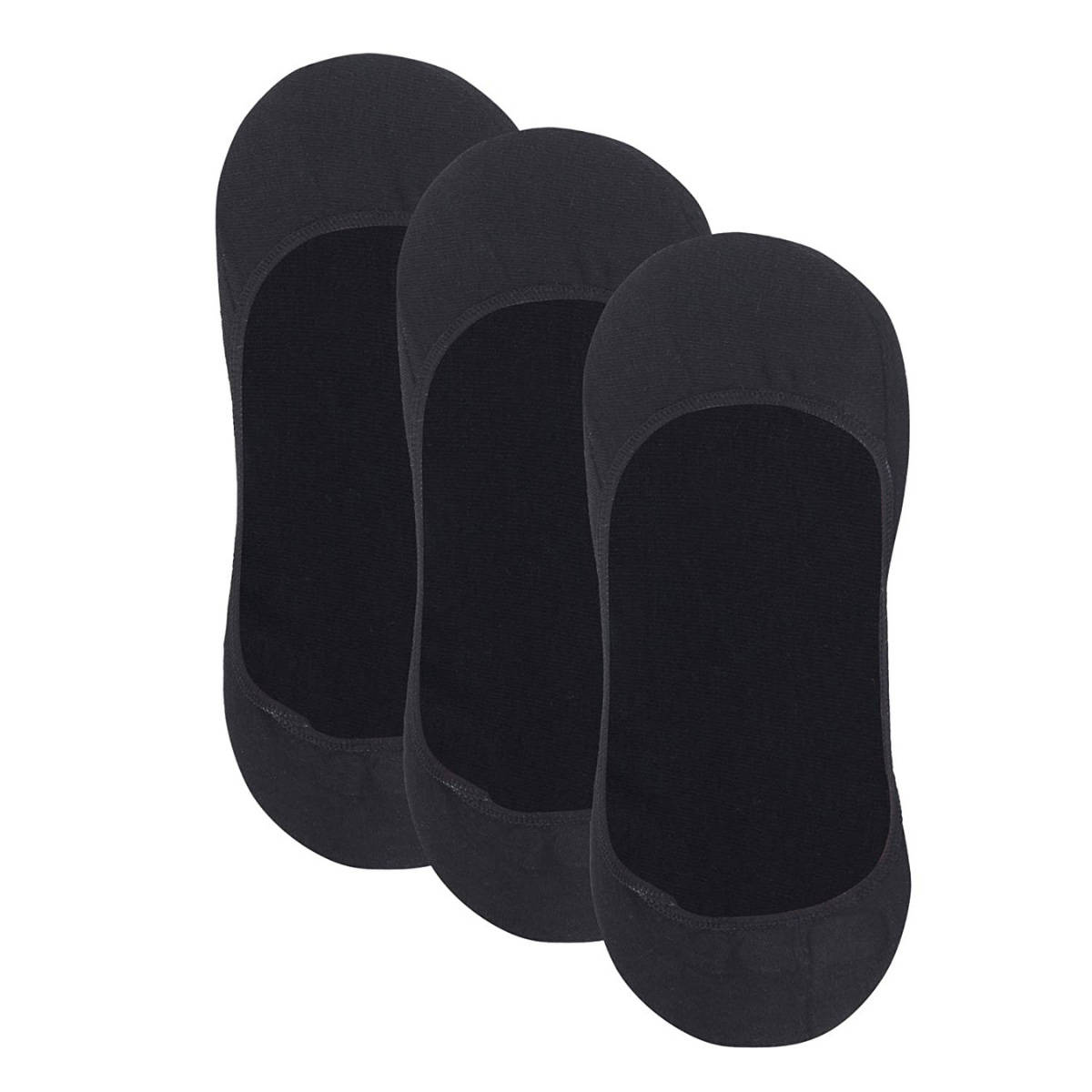 NEXT2SKIN Womens Cotton Hidden Loafer Invisible Foot Liner Socks - Pack Of 3 - Black