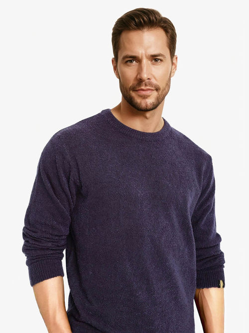 Rare Rabbit Boule Purple Woven Regular Fit Sweater