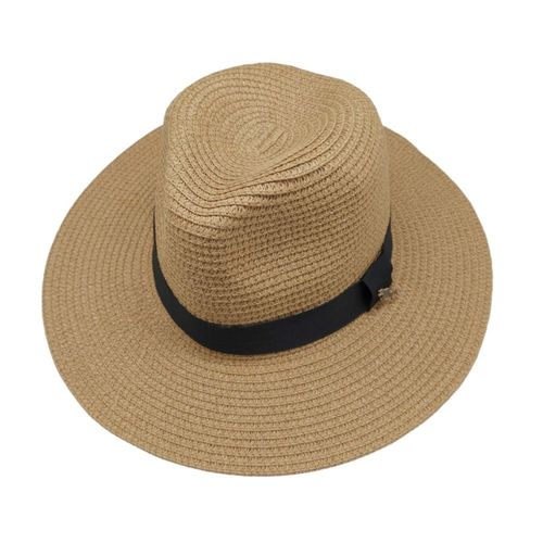 Buy The Tie Hub Khaki Wide Brim Panama Straw Unisex Hats Online