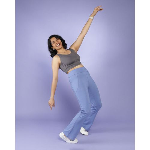 Blissclub Women Lavender Groove-In Cotton Flare Pants Tall with 4 Pockets