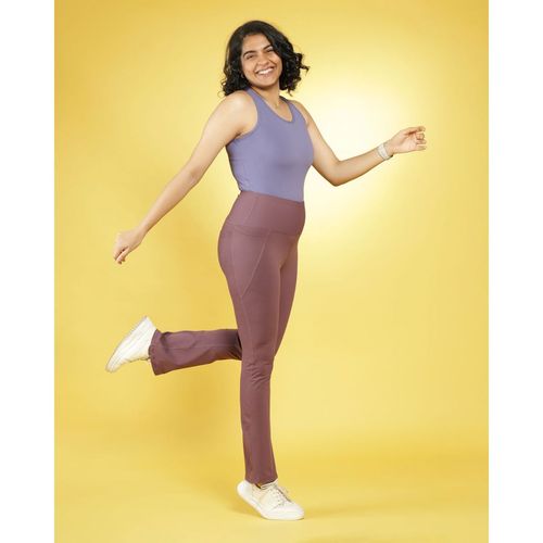 Buy Bliss Club Women Lavender Groove-In Cotton Flare Pants Tall with 4  Pockets Online