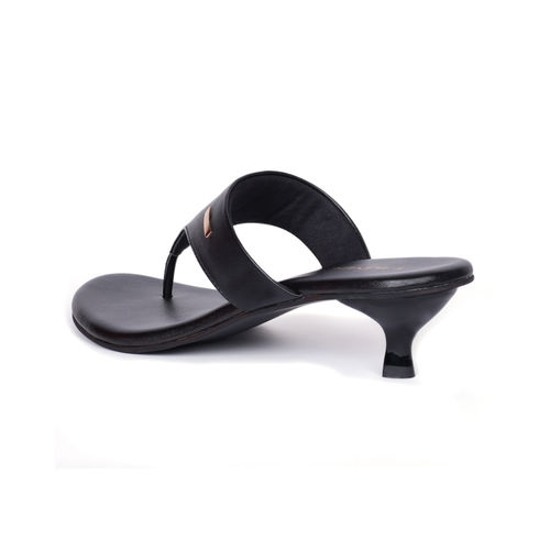Buy Women Thong Kitten Open Back Sandal Heels Black Online