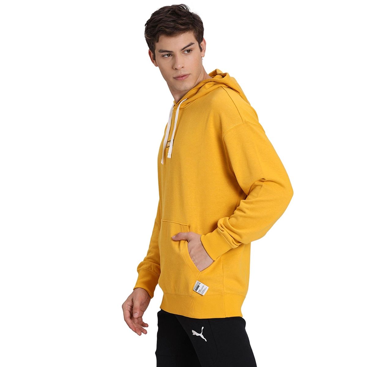 Buy Puma Yellow Hemp Solid Hoodie Online