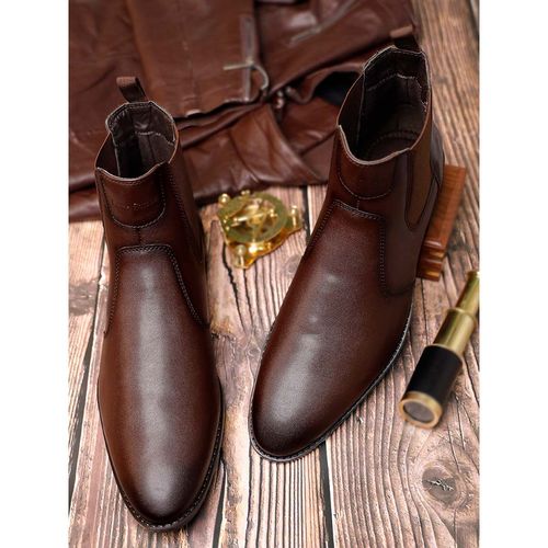 Buy Louis Stitch Men Brunette Brown Mid-Top Slip-On Chelsea Boots