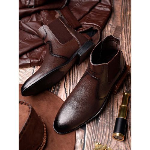 Buy Louis Stitch Men Brunette Brown Mid-Top Slip-On Chelsea Boots