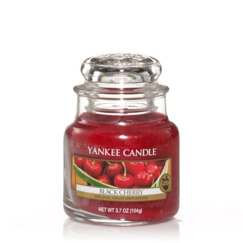 Yankee Black Cherry Candle - Scented Candle in Glass, mini