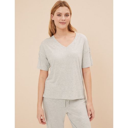 Marks Spencer Cool Comfort Cotton Modal Lace Pyjama Grey (Set of 2) (S)