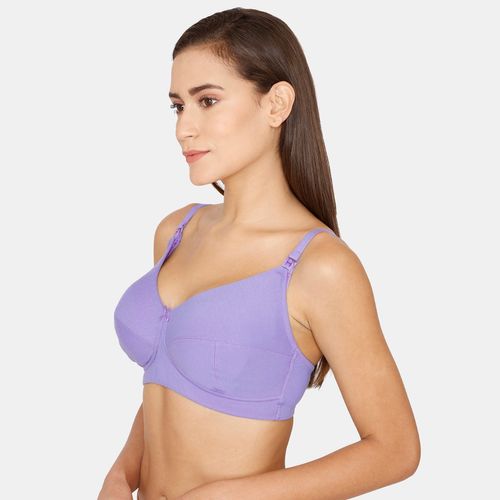 Buy Zivame Cut and Sew Double Layer Side Support Nursing Bra - Geo Lavender  Online