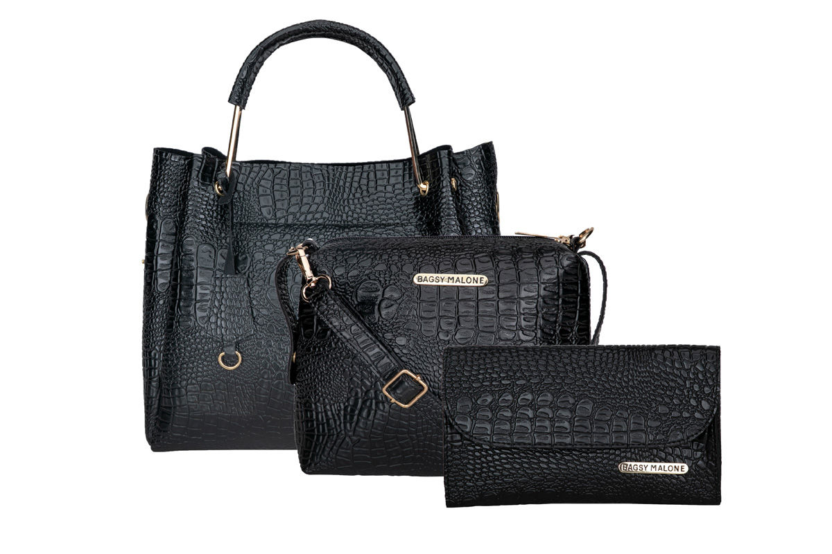 crocodile black bag