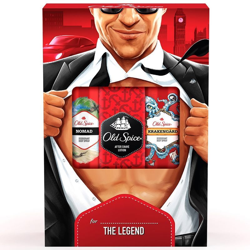 Old Spice The Mantastic Gift Pack -contains After Shave Lotion, Nomad & Krakengard No Gas Deodorants