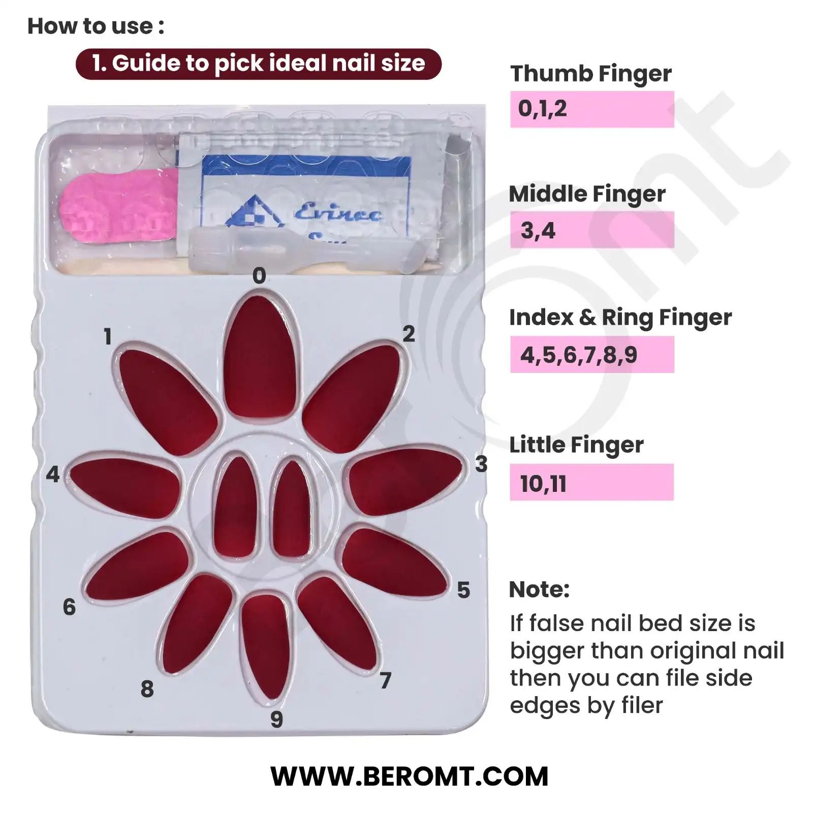 Buy Beromt Glossy Light Purple Oval Press On Nails With Nail Kit Online