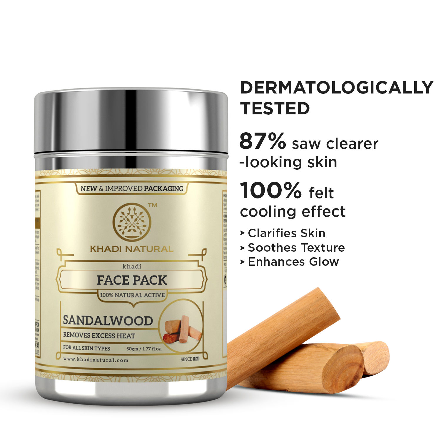 Khadi Natural Sandalwood Face Pack for Oily Skin and Acne-Prone Concerns