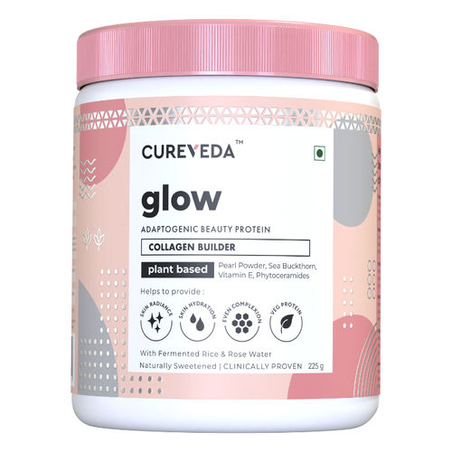 cureveda veg collagen + glutathione Radiate confidence with Curevedas Adaptogenic Beauty Protein - your secret to luminous, flawless skin , Elevate your skincare routine today Introducing Indias 1st Veg Collagen