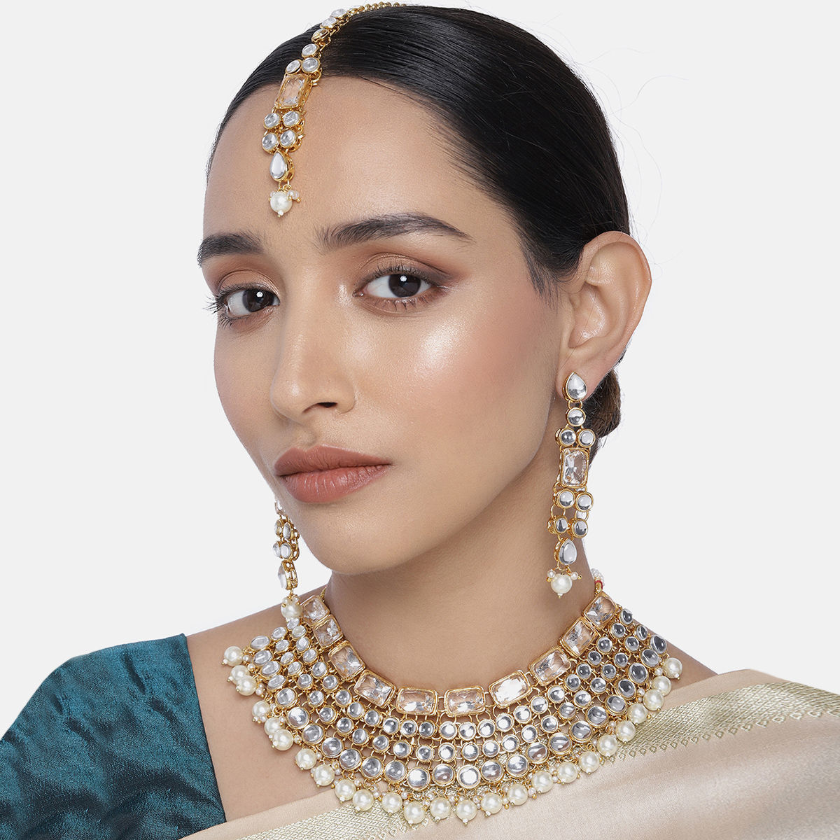 Peora Gold Plated Crystal Choker 