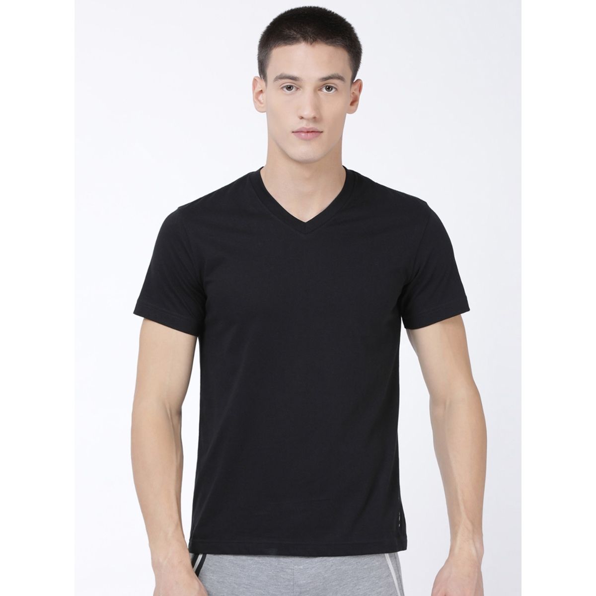 Soft black v neck t shirts Clearance