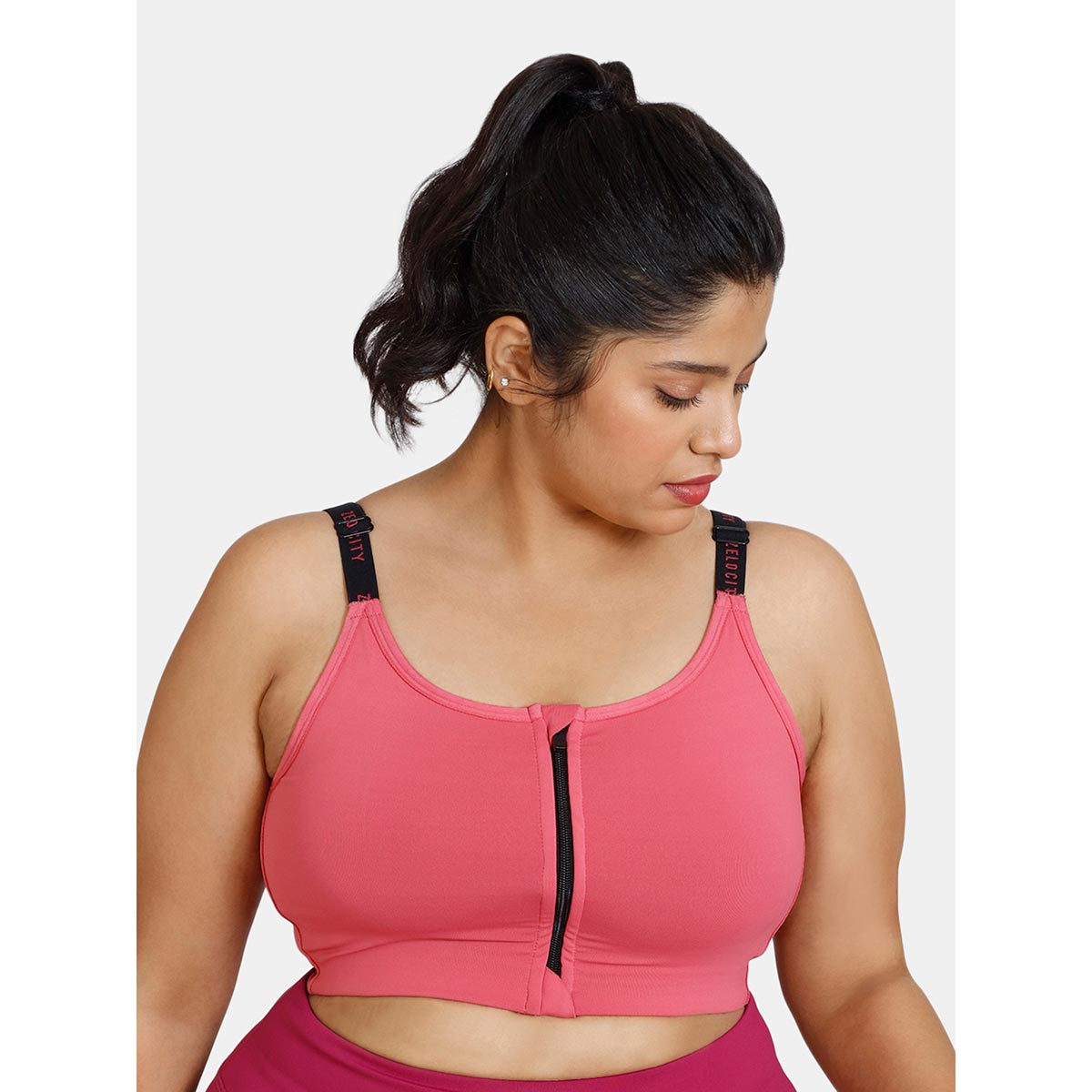Zivame Zelocity True Curv Sports Bra With Removable Padding Pink Buy