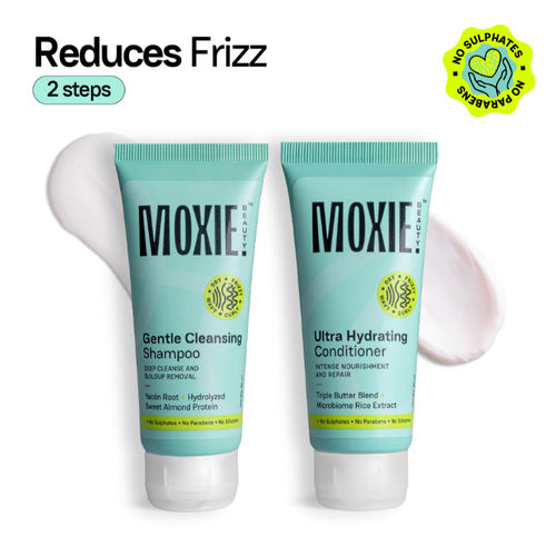 Moxie Beauty Rinse & Shine Travel Duo - Shampoo & Conditioner for Dry and Frizzy Hair