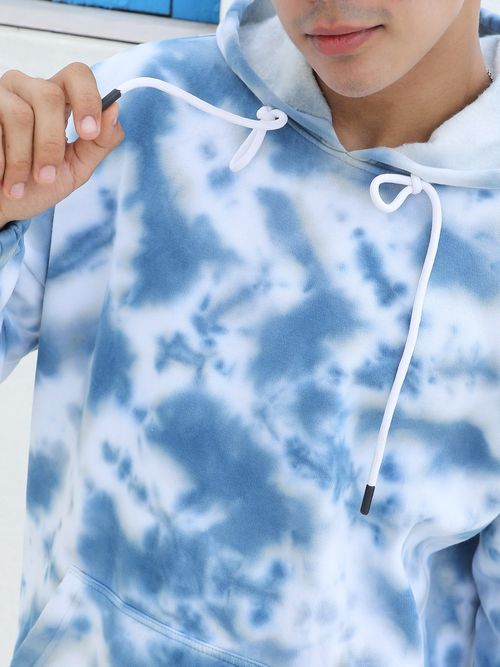 Mens Indigo Dyed Hoodie Hoodies For Men Indigo Tie Dye Long Sleeve
