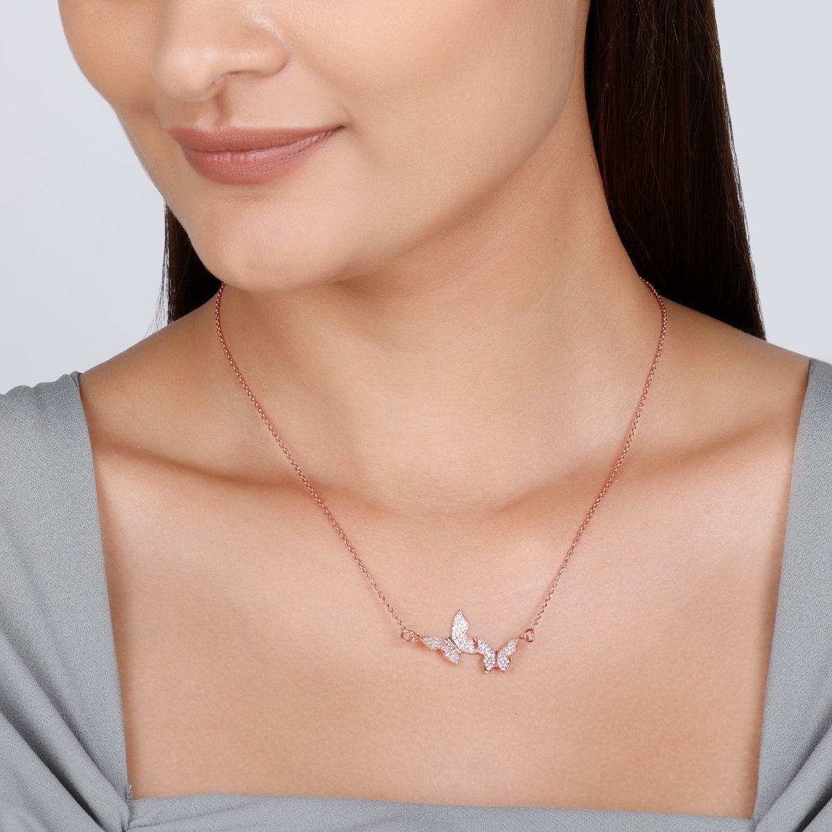 rose gold wing necklace