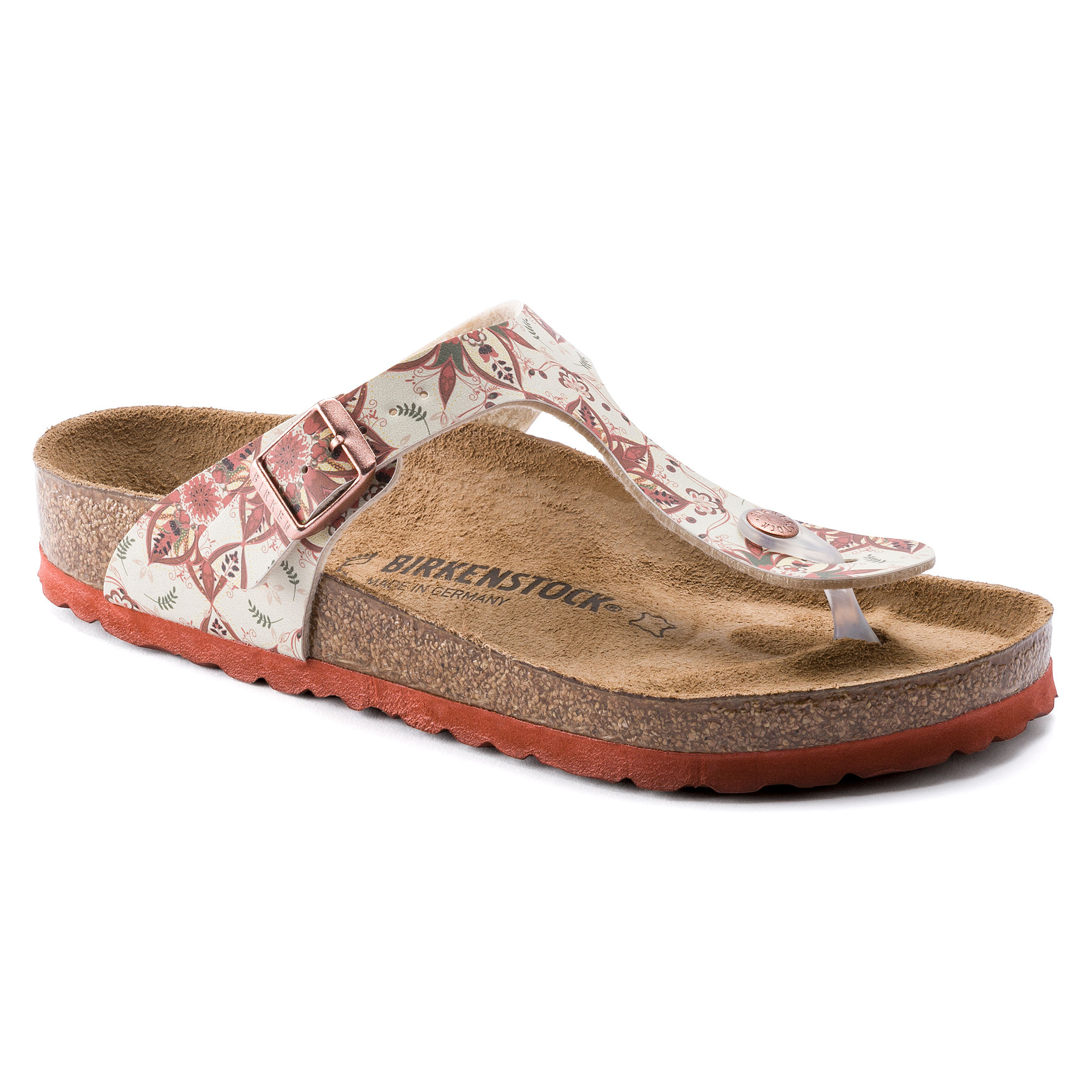 Buy Birkenstock Gizeh Birko Flor Red Regular Widht Womens Sandals