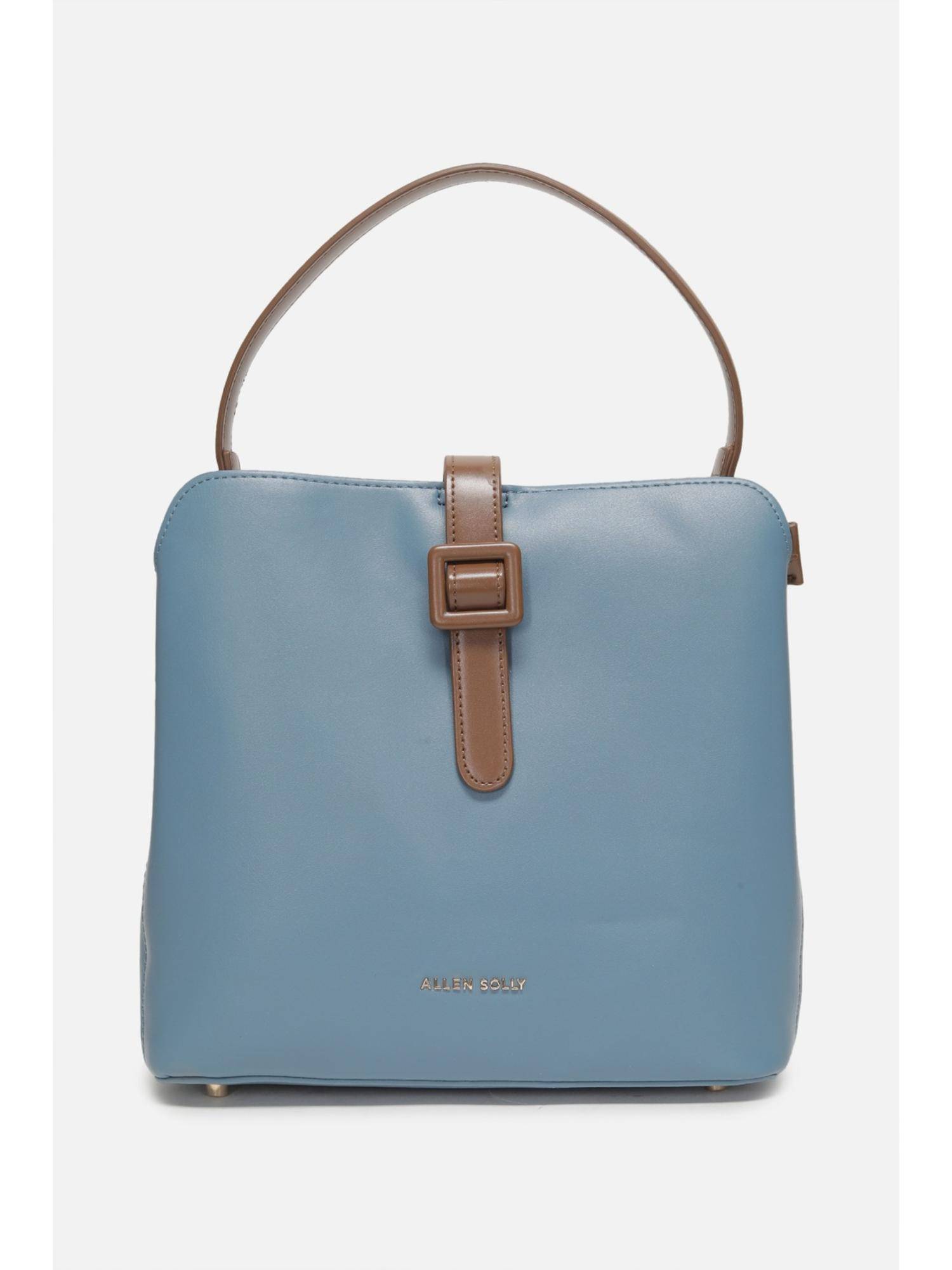Buy Allen Solly Blue Pu Solid Sling Bag Online